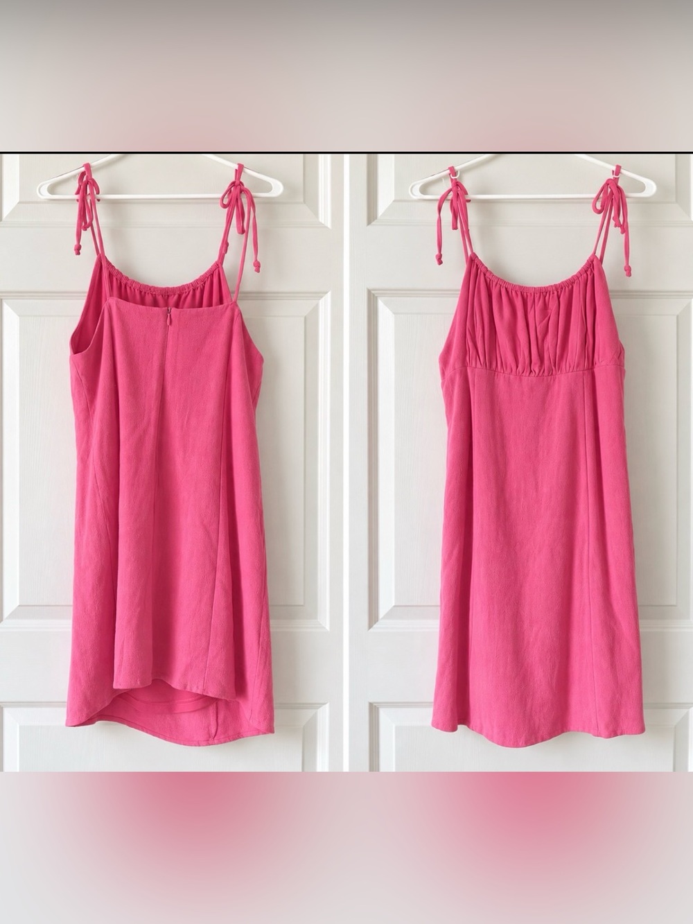 PacSun Hot Pink Tie-Shoulder Slip Dress